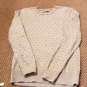 All Saints Taupe Speckled Crewneck Sweater